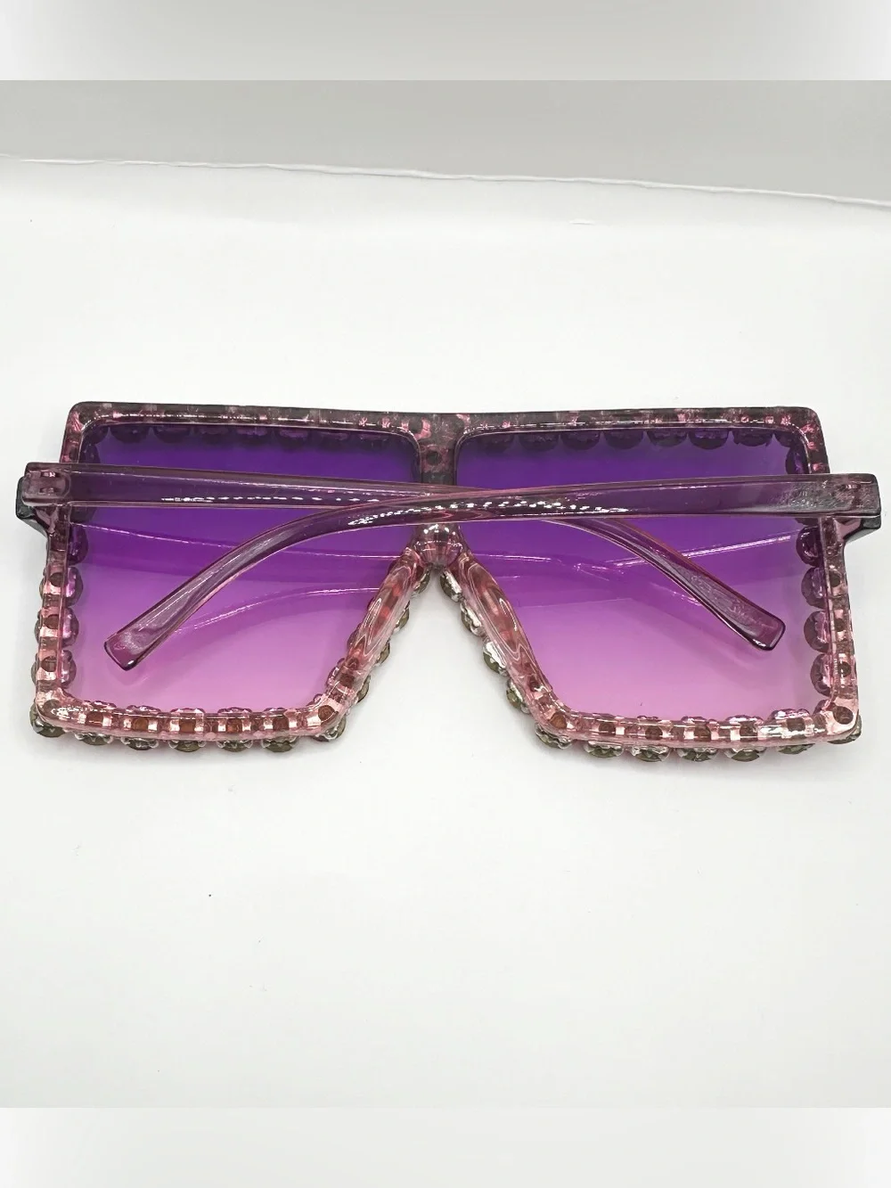 BIG Bright Purple BLING Sunglasses, CRYSTAL DIAMOND EMBELLISHED